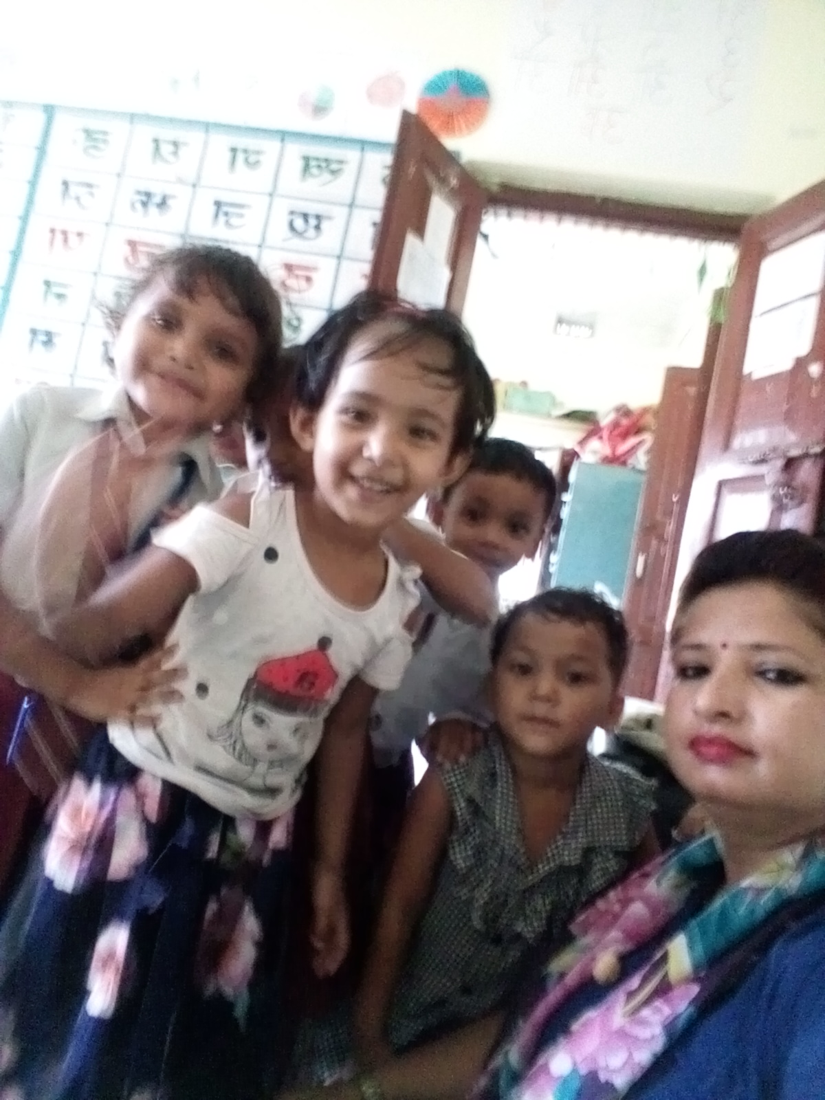 manjari with her friends.